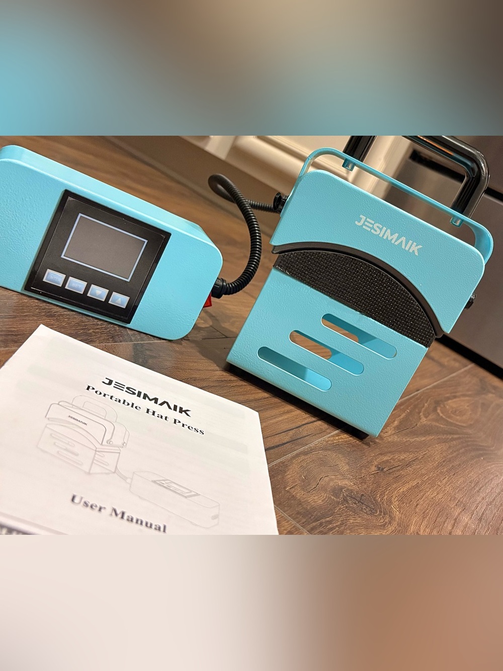 JESIMAIK Portable Hat Heat Press - Turquoise